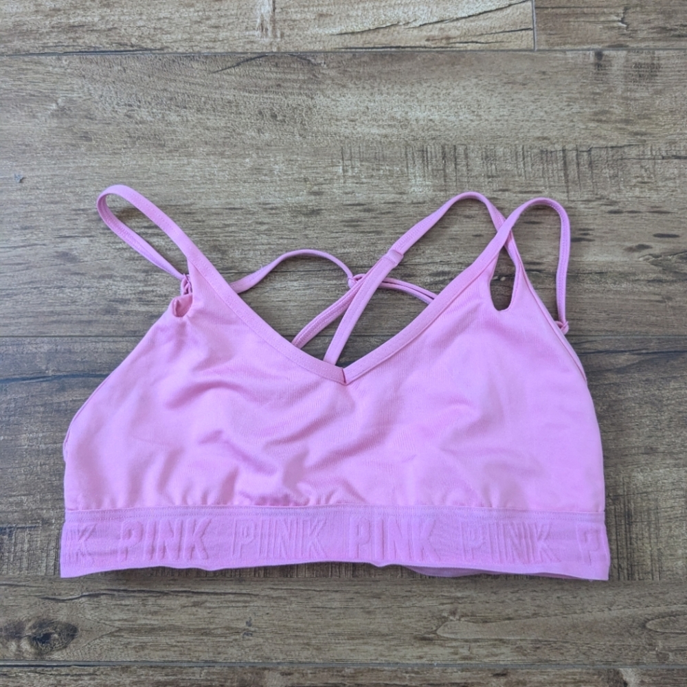 PINK Victoria Secret sports bra size small, halter style like new